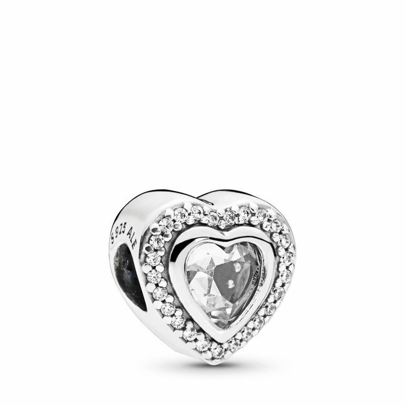 Pandora Sparkling Love Charm - Sterling Silver/Cubic Zirconia - Canada | NH2354LX